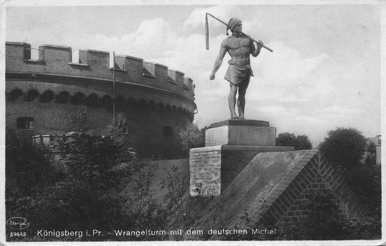 Wrangelturm mit dem Deutschen Michel von Reusch (1936)