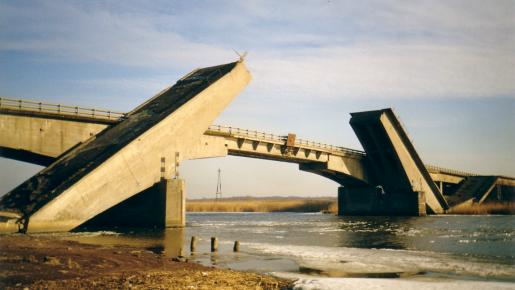 Autobahnbrücke bei Königsberg - von der Wehrmacht im 2. Weltkrieg gesprengt